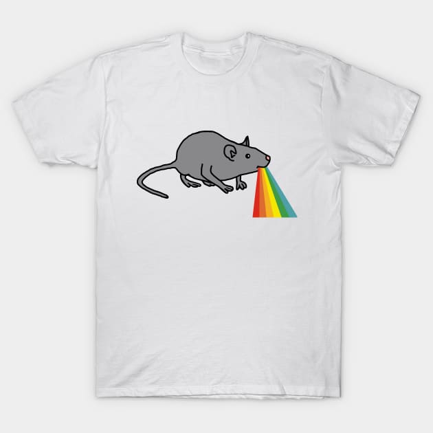 Animals with Rainbow Puke Cute Rat T-Shirt by ellenhenryart